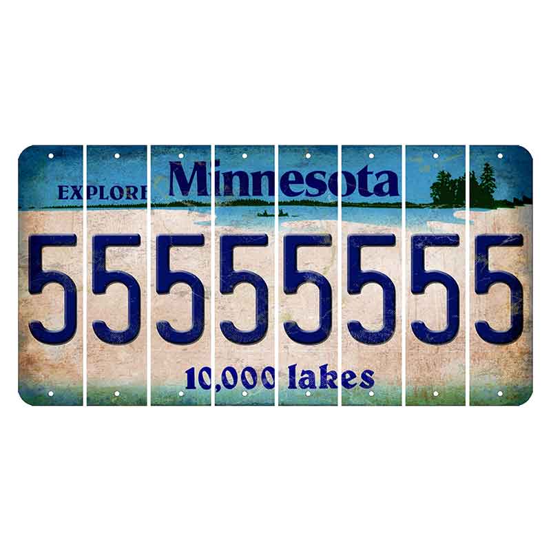 Minnesota 10000 Lakes Cut License Plate Strips (Set of 8) 5