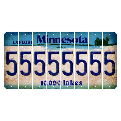 Minnesota 10000 Lakes Cut License Plate Strips (Set of 8) 5