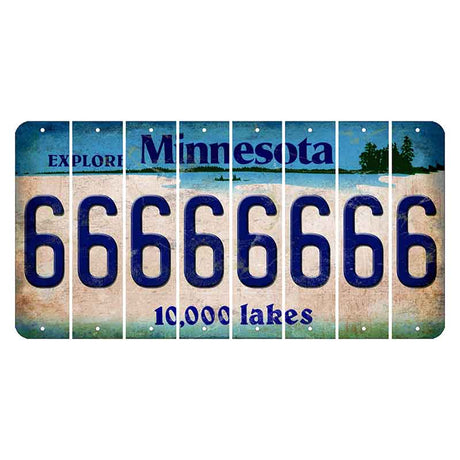 Minnesota 10000 Lakes Cut License Plate Strips (Set of 8) 6