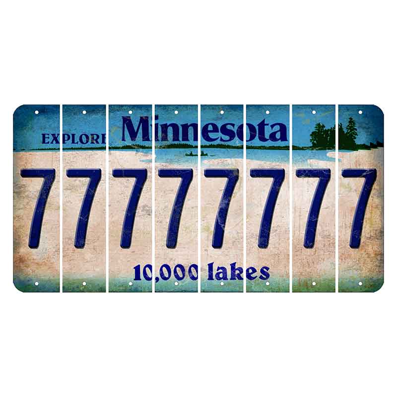 Minnesota 10000 Lakes Cut License Plate Strips (Set of 8) 7