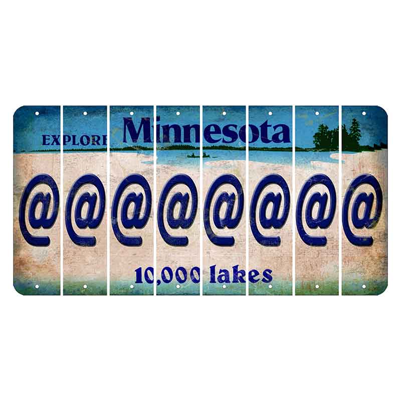 Minnesota 10000 Lakes Cut License Plate Strips (Set of 8) At Sign