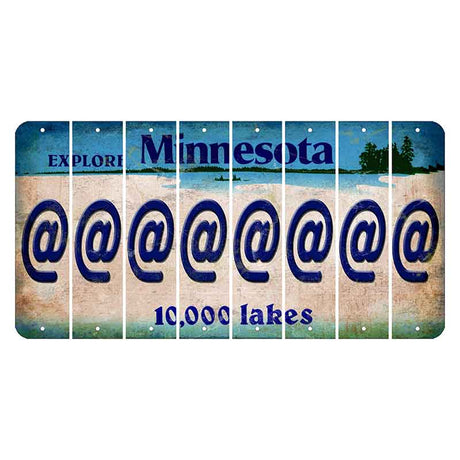 Minnesota 10000 Lakes Cut License Plate Strips (Set of 8) At Sign