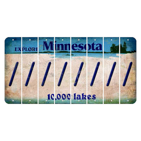 Minnesota 10000 Lakes Cut License Plate Strips (Set of 8) Forward Slash