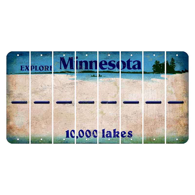 Minnesota 10000 Lakes Cut License Plate Strips (Set of 8) Hyphen