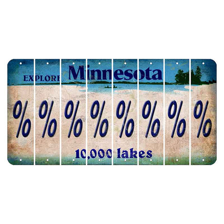 Minnesota 10000 Lakes Cut License Plate Strips (Set of 8) Percent Sign