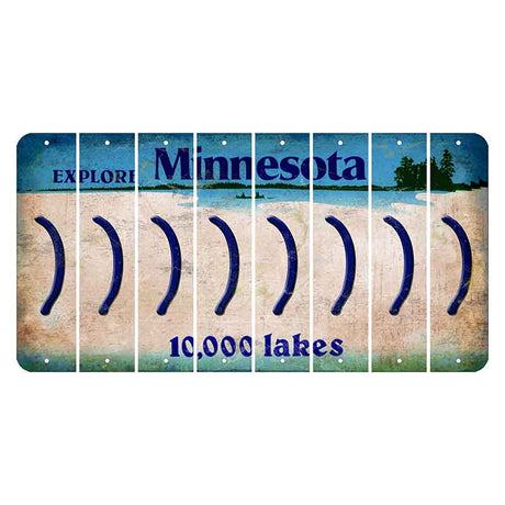 Minnesota 10000 Lakes Cut License Plate Strips (Set of 8) Parenthesis - Right