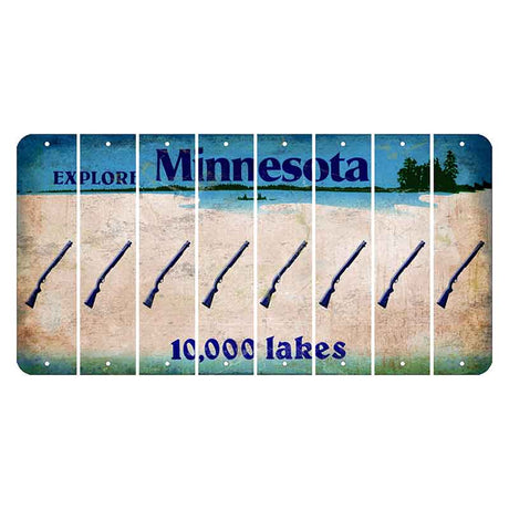 Minnesota 10000 Lakes Cut License Plate Strips (Set of 8) Shotgun