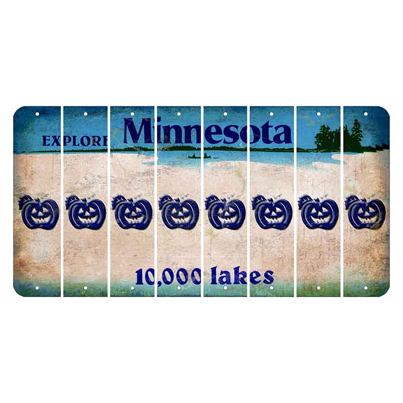 Minnesota 10000 Lakes Cut License Plate Strips (Set of 8) Pumpkin