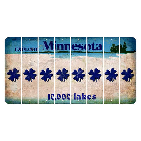 Minnesota 10000 Lakes Cut License Plate Strips (Set of 8) Shamrock