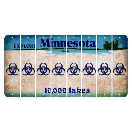 Minnesota 10000 Lakes Cut License Plate Strips (Set of 8) Radioactive