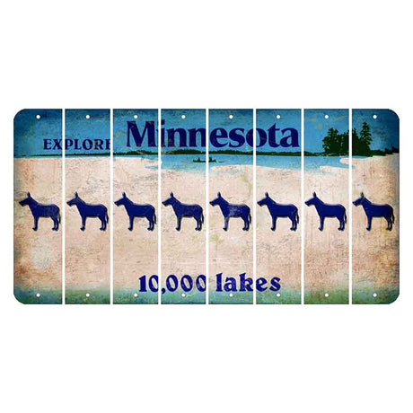 Minnesota 10000 Lakes Cut License Plate Strips (Set of 8) Donkey