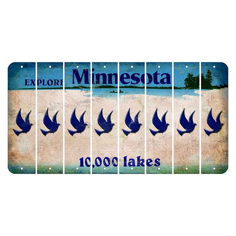 Minnesota 10000 Lakes Cut License Plate Strips (Set of 8) Dove