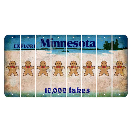 Minnesota 10000 Lakes Cut License Plate Strips (Set of 8) Gingerbread Man