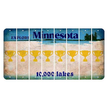 Minnesota 10000 Lakes Cut License Plate Strips (Set of 8) Trophy