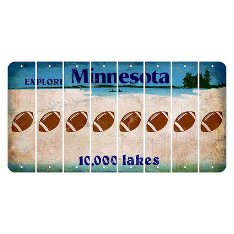 Minnesota 10000 Lakes Cut License Plate Strips (Set of 8) Football