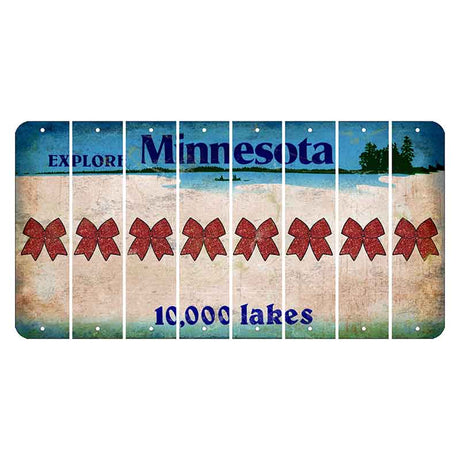 Minnesota 10000 Lakes Cut License Plate Strips (Set of 8) Cheer Bow