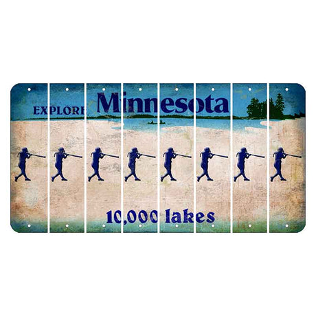 Minnesota 10000 Lakes Cut License Plate Strips (Set of 8) Softball Batter