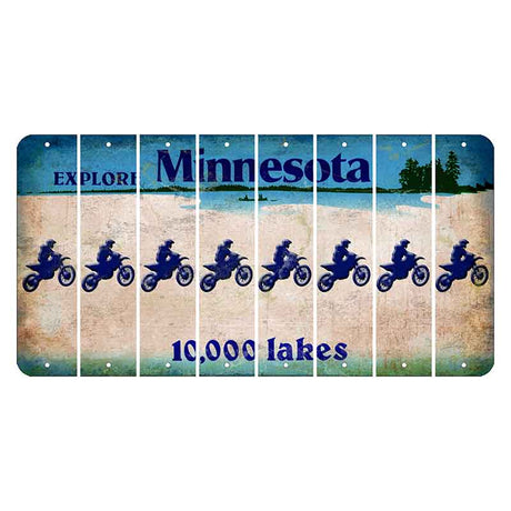 Minnesota 10000 Lakes Cut License Plate Strips (Set of 8) Dirtbike Rider