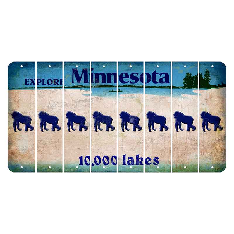 Minnesota 10000 Lakes Cut License Plate Strips (Set of 8) Gorilla