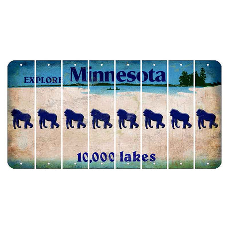 Minnesota 10000 Lakes Cut License Plate Strips (Set of 8) Gorilla