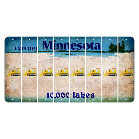 Minnesota 10000 Lakes Cut License Plate Strips (Set of 8) Dozer