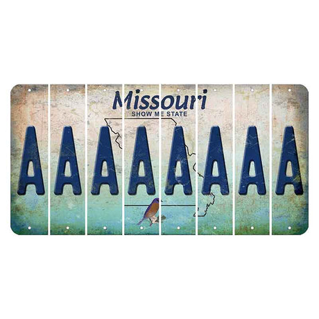 Missouri Bluebird Cut License Plate Strips (Set of 8) A