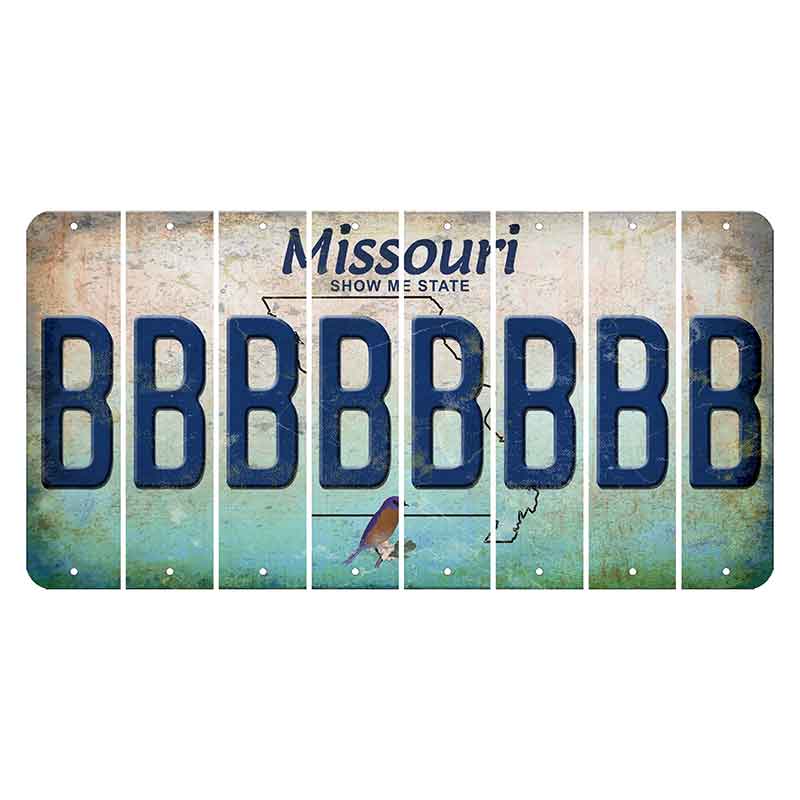 Missouri Bluebird Cut License Plate Strips (Set of 8) B