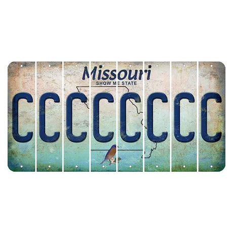 Missouri Bluebird Cut License Plate Strips (Set of 8) C