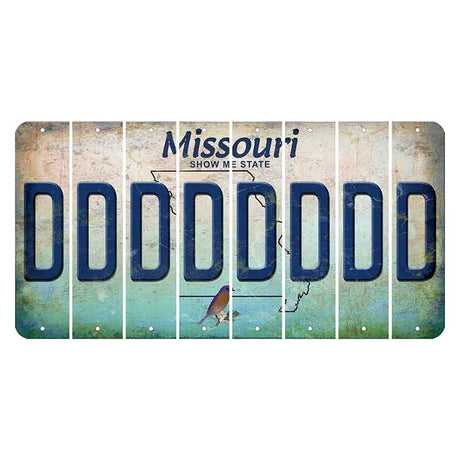 Missouri Bluebird Cut License Plate Strips (Set of 8) D