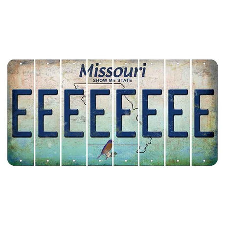 Missouri Bluebird Cut License Plate Strips (Set of 8) E