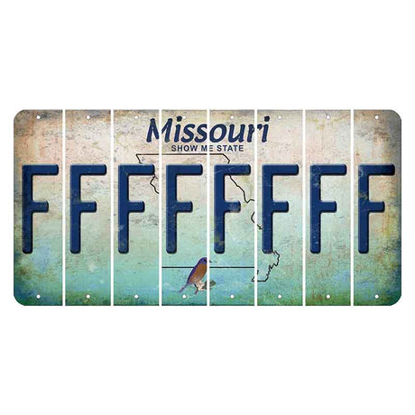 Missouri Bluebird Cut License Plate Strips (Set of 8) F