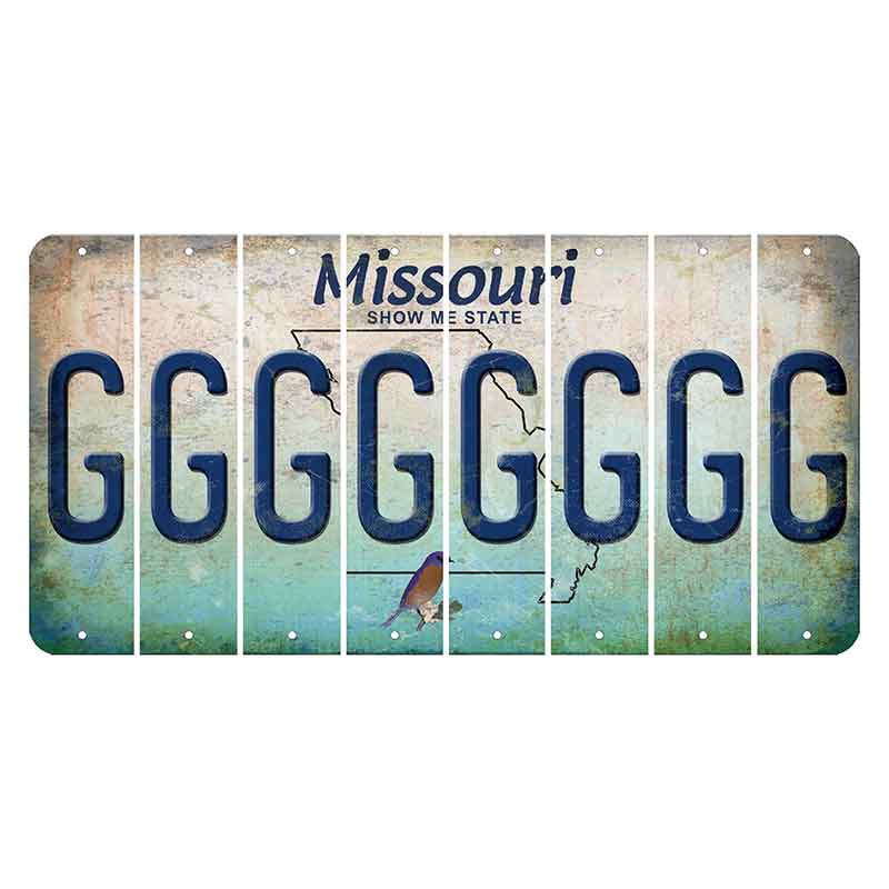 Missouri Bluebird Cut License Plate Strips (Set of 8) G