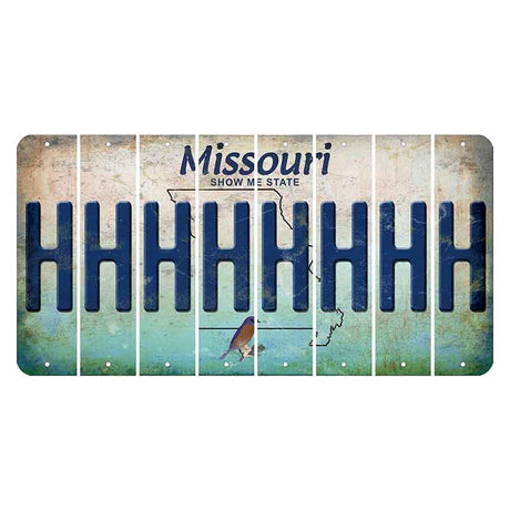 Missouri Bluebird Cut License Plate Strips (Set of 8) H