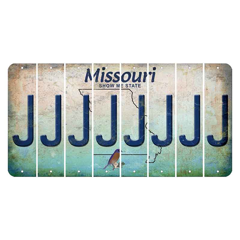 Missouri Bluebird Cut License Plate Strips (Set of 8) J