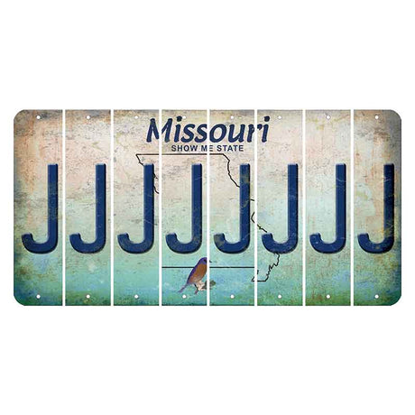 Missouri Bluebird Cut License Plate Strips (Set of 8) J