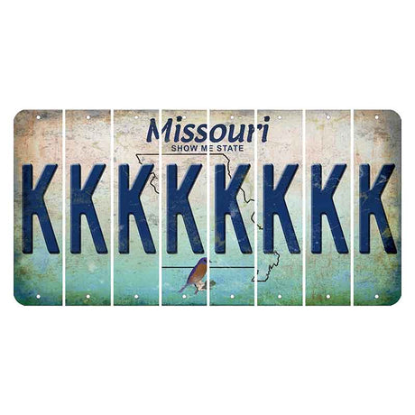 Missouri Bluebird Cut License Plate Strips (Set of 8) K