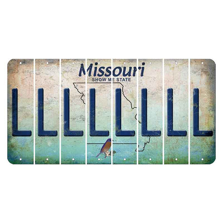 Missouri Bluebird Cut License Plate Strips (Set of 8) L