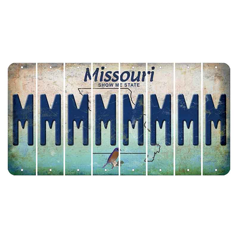 Missouri Bluebird Cut License Plate Strips (Set of 8) M