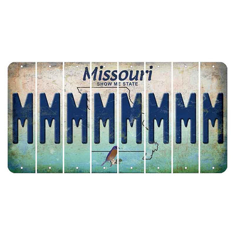 Missouri Bluebird Cut License Plate Strips (Set of 8) M