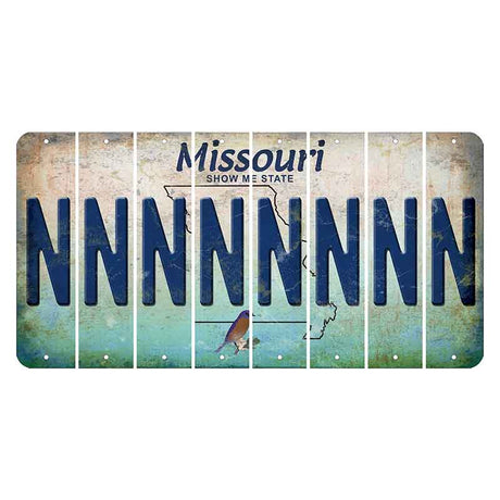 Missouri Bluebird Cut License Plate Strips (Set of 8) N