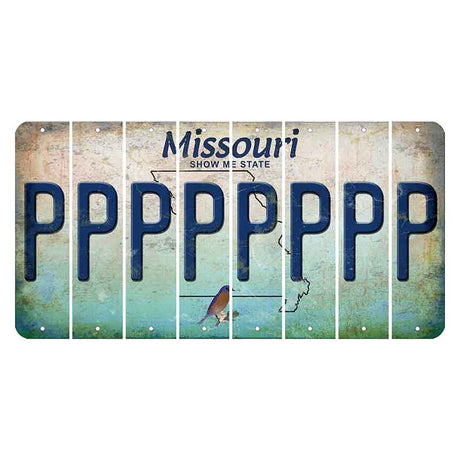 Missouri Bluebird Cut License Plate Strips (Set of 8) P