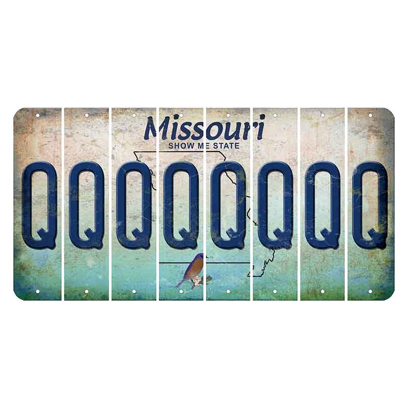 Missouri Bluebird Cut License Plate Strips (Set of 8) Q