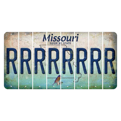 Missouri Bluebird Cut License Plate Strips (Set of 8) R