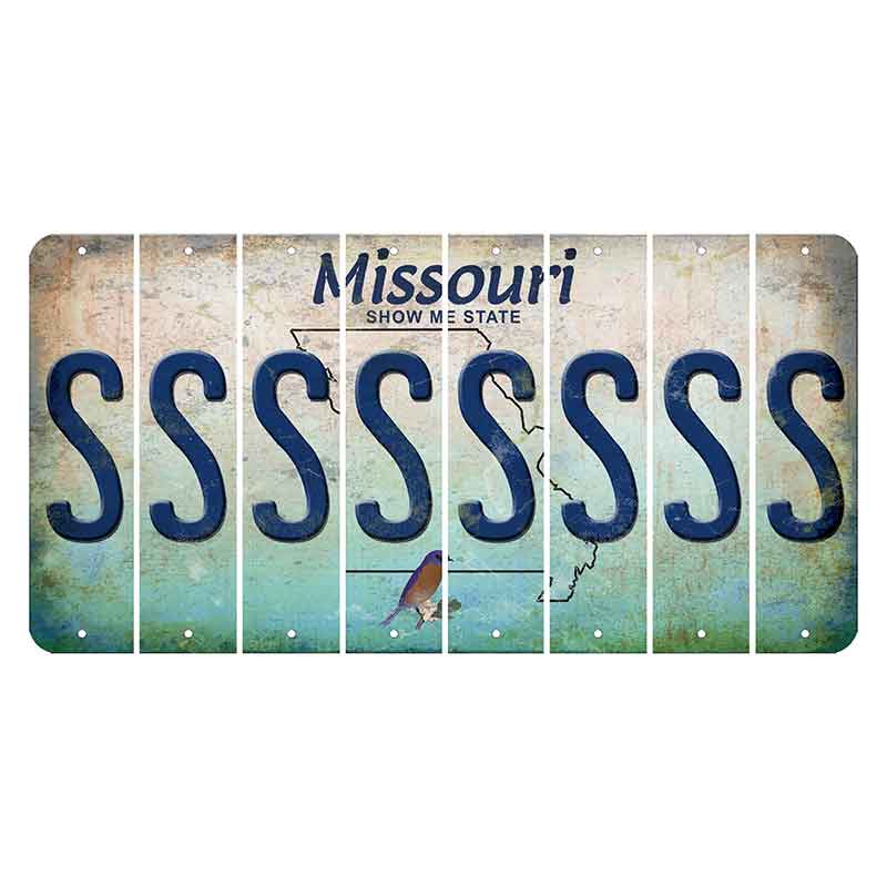 Missouri Bluebird Cut License Plate Strips (Set of 8) S