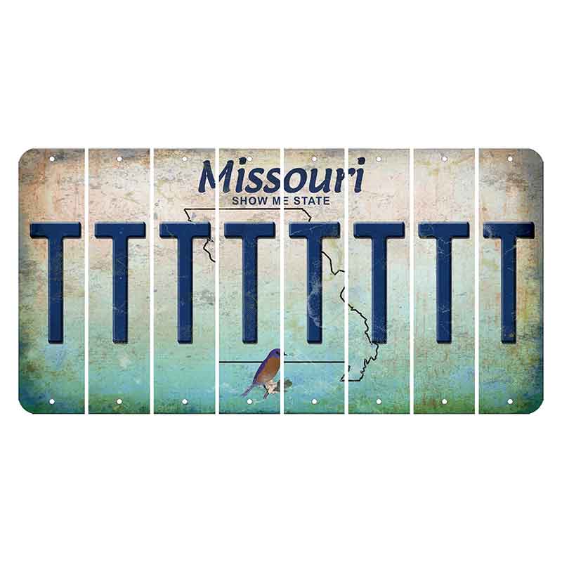 Missouri Bluebird Cut License Plate Strips (Set of 8) T