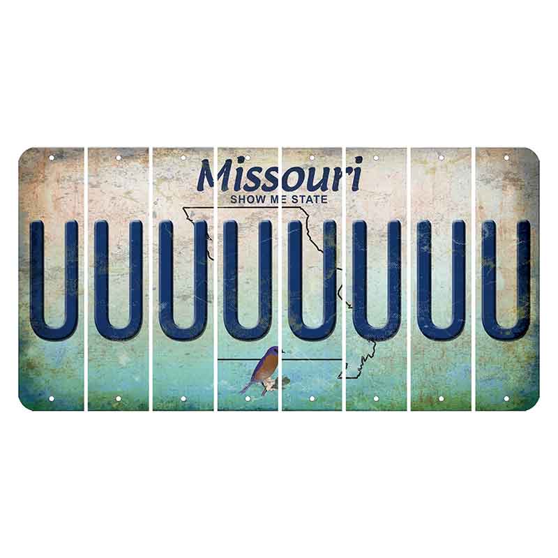 Missouri Bluebird Cut License Plate Strips (Set of 8) U