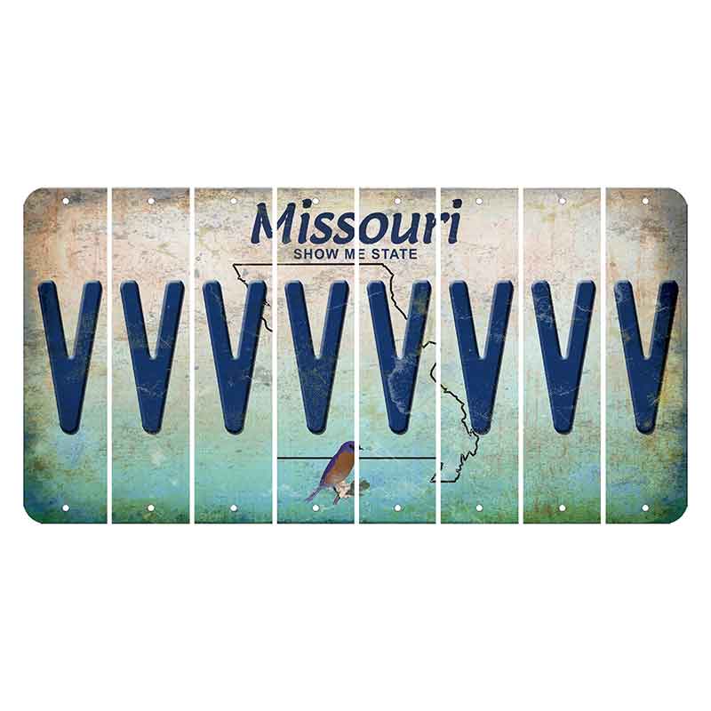 Missouri Bluebird Cut License Plate Strips (Set of 8) V