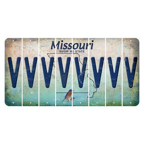 Missouri Bluebird Cut License Plate Strips (Set of 8) V