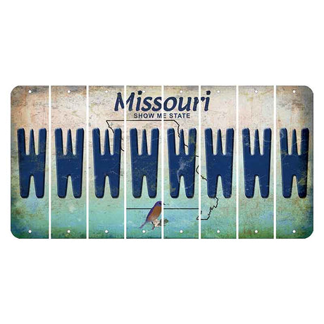 Missouri Bluebird Cut License Plate Strips (Set of 8) W