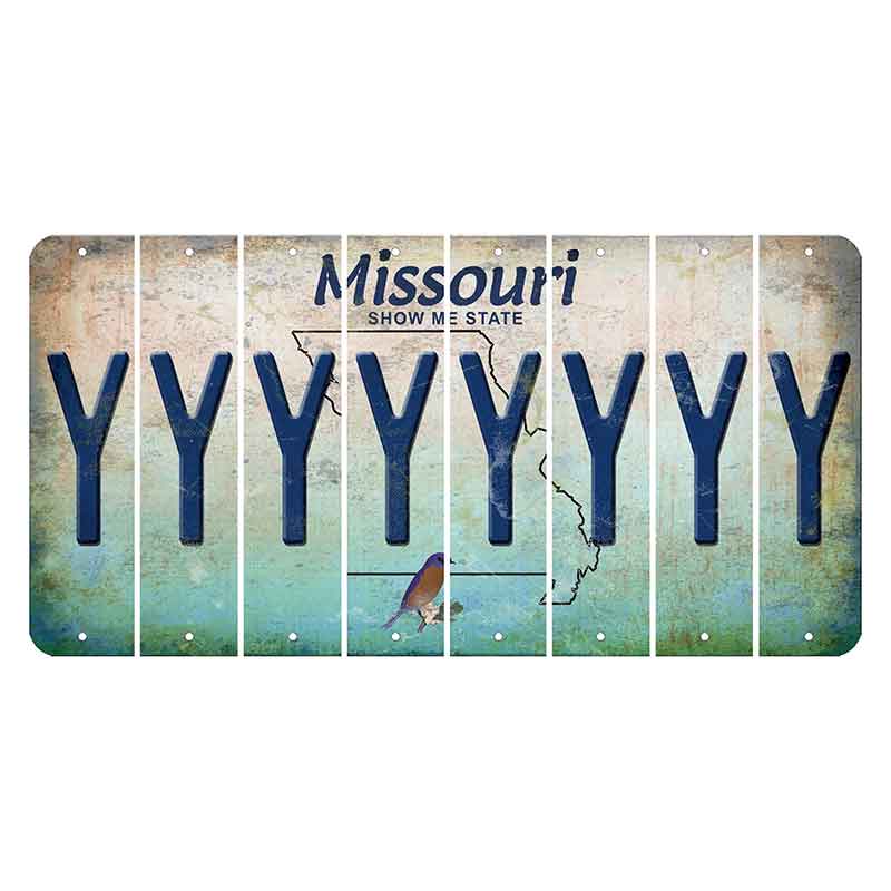 Missouri Bluebird Cut License Plate Strips (Set of 8) Y